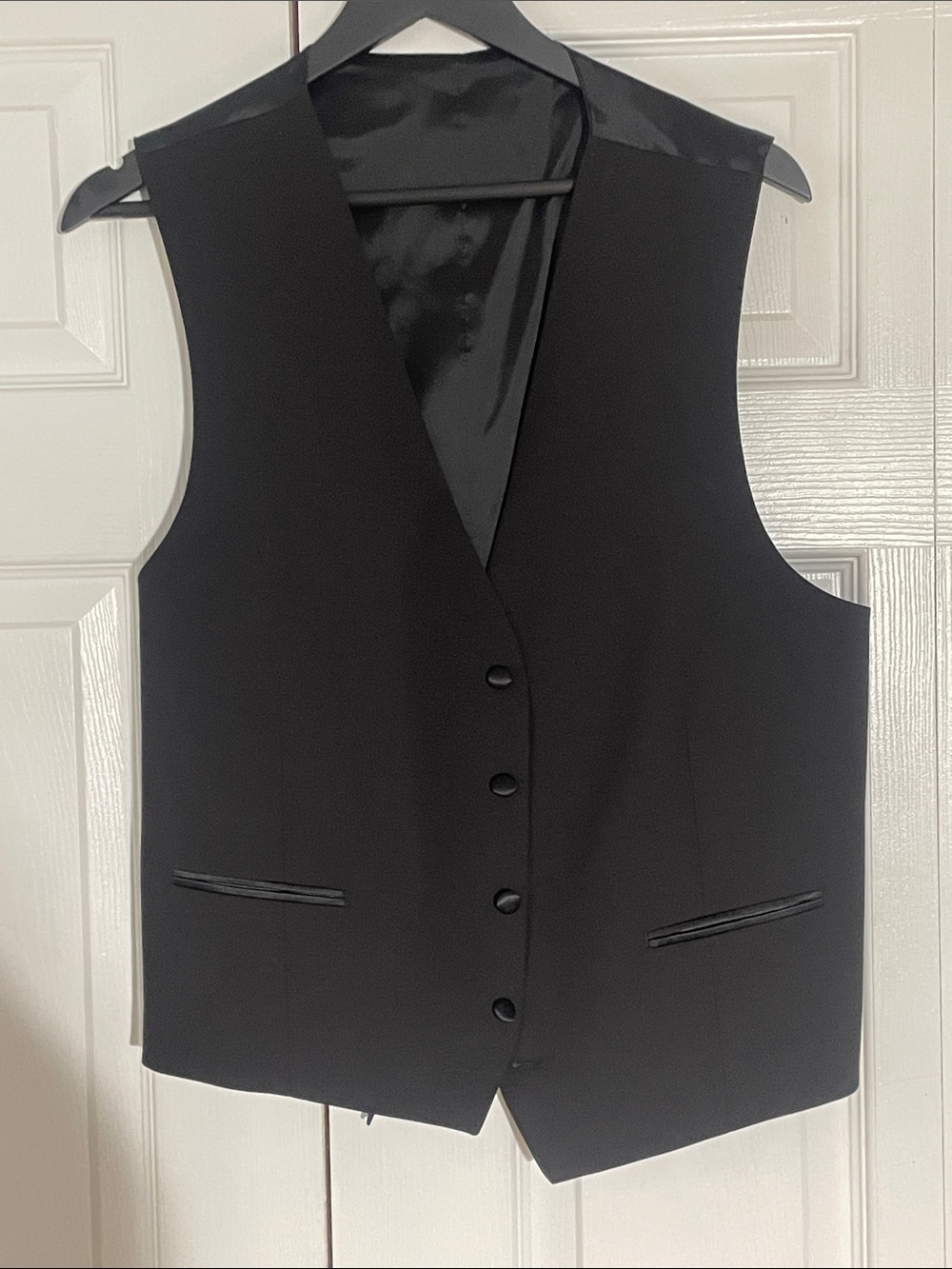 Calvin Klein Black Men's Formal Tuxedo Vest. Large 100% wool.